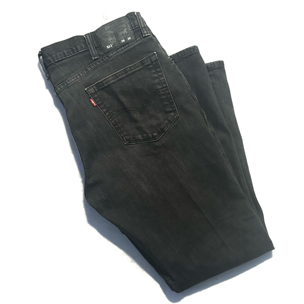 Levis Dark Grey Straight Jeans